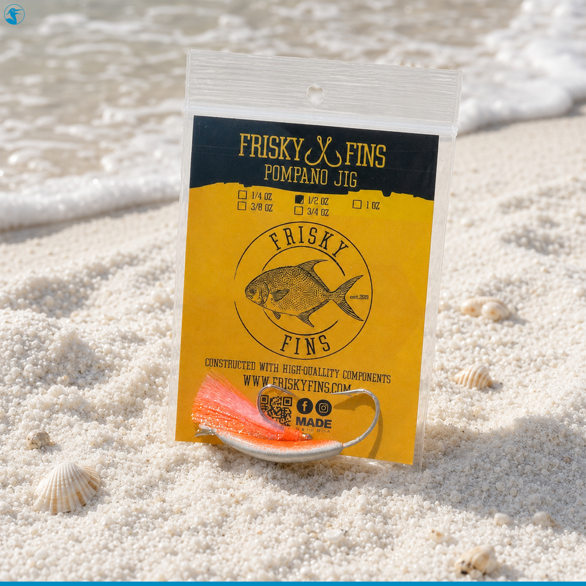 Frisky Fins Pompano Jigs 0.5oz (1/2oz)
