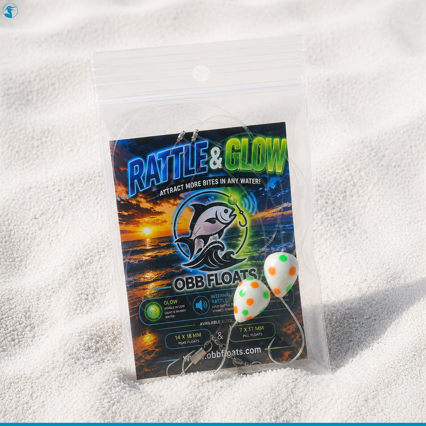 OBB Floats Pompano Rig Rattle & Glow