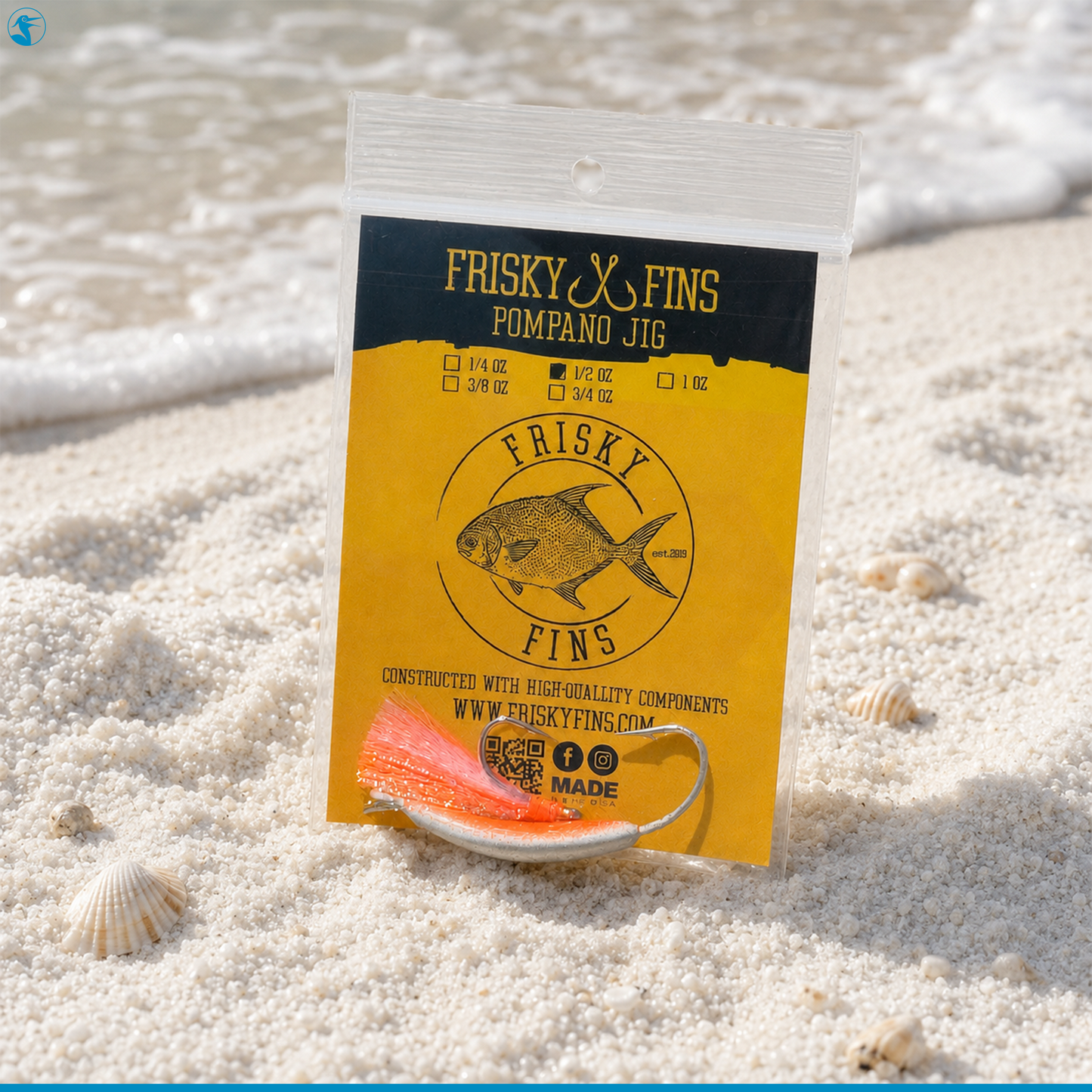 Frisky Fins Pompano Jigs 0.5oz (1/2oz)