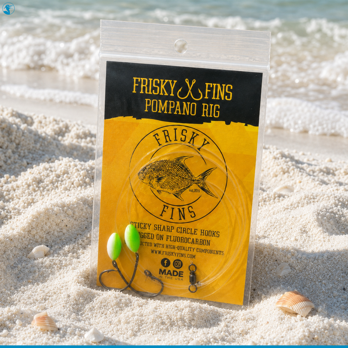 Frisky Fins Pompano Rig Olive