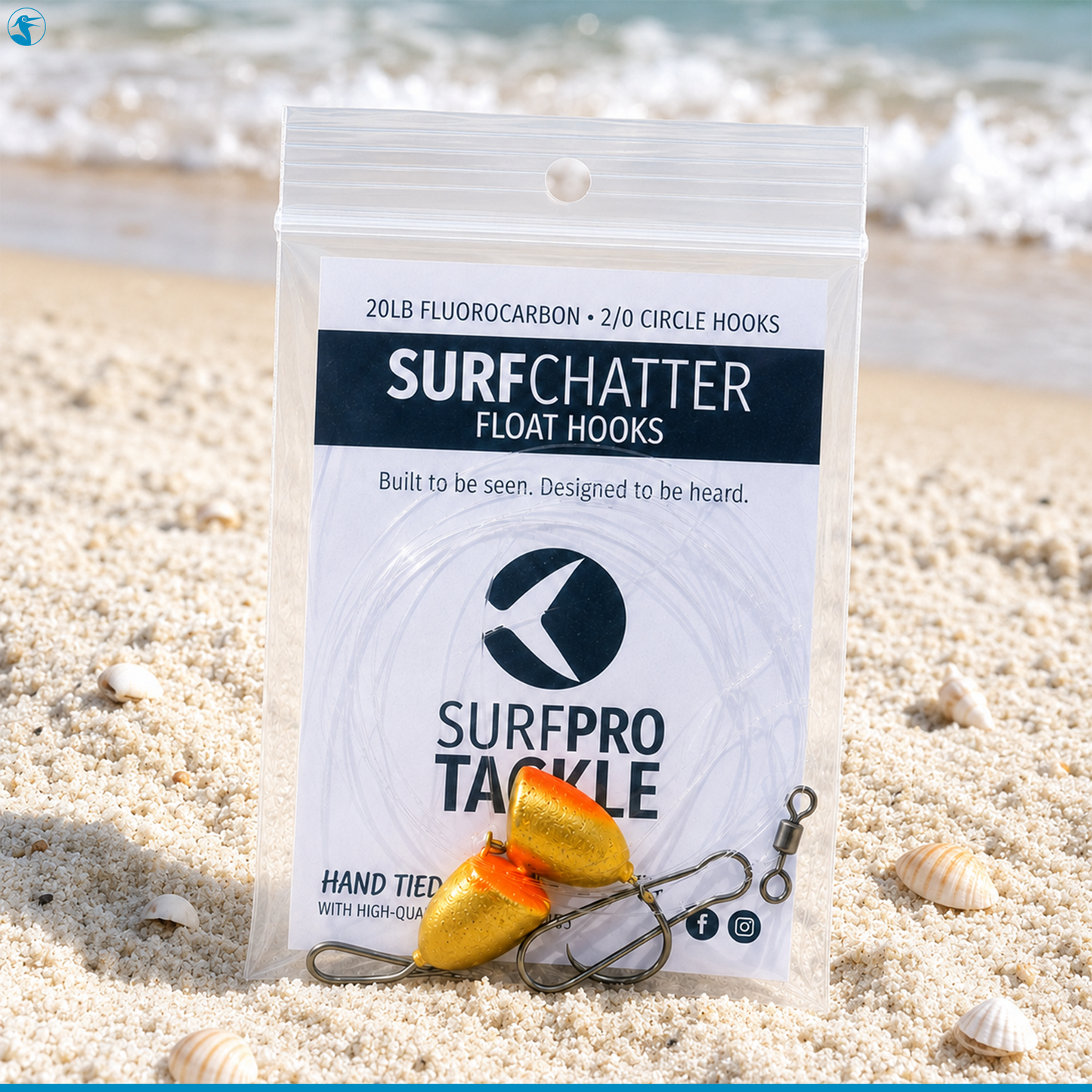 SurfPro Pompano Rig Surf Chatter Float Hook