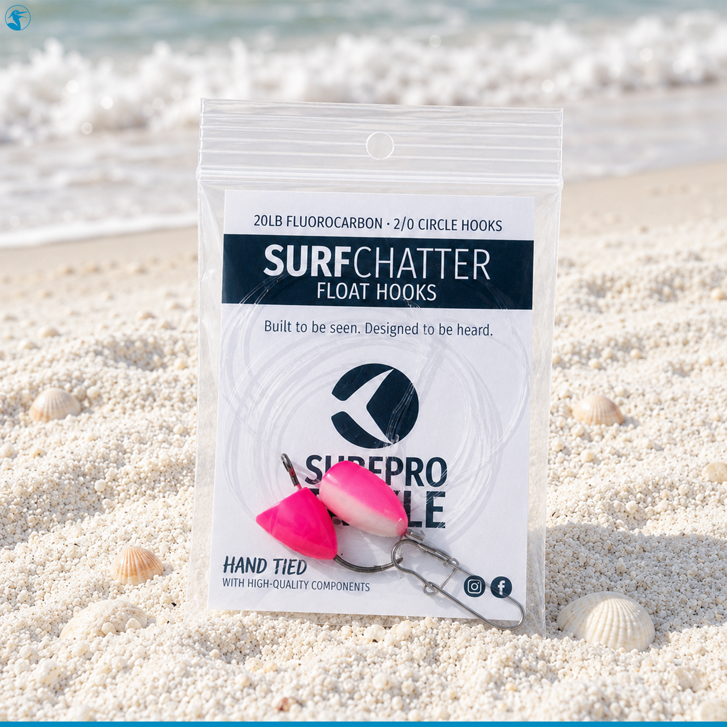SurfPro Pompano Rig Surf Chatter Float Hook