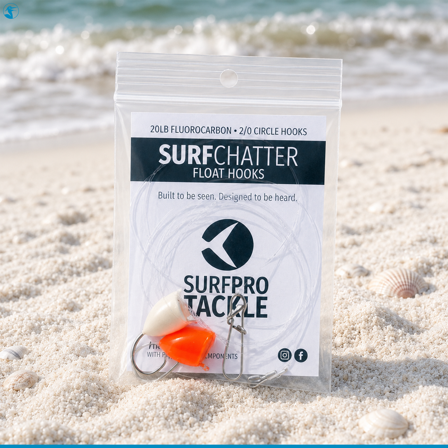 SurfPro Pompano Rig Surf Chatter Float Hook