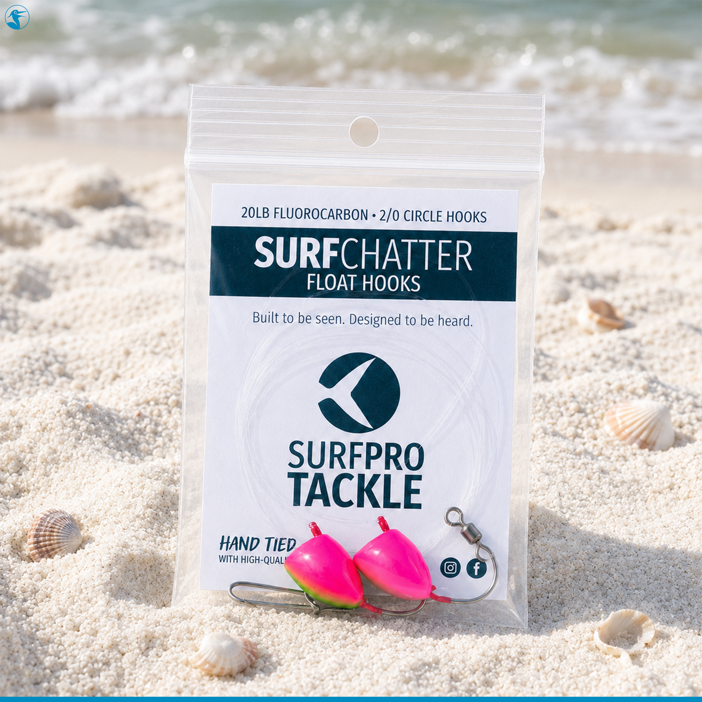 SurfPro Pompano Rig Surf Chatter Float Hook