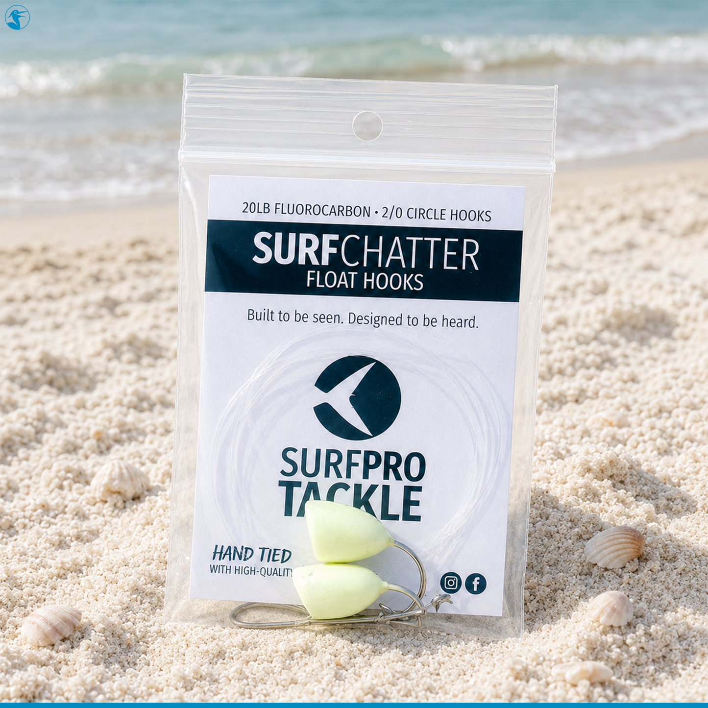 SurfPro Pompano Rig Surf Chatter Float Hook